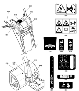 Decals Group Diagram and Parts List for 1696255-00-BM1227SE  Briggs and Stratton Snow Blower